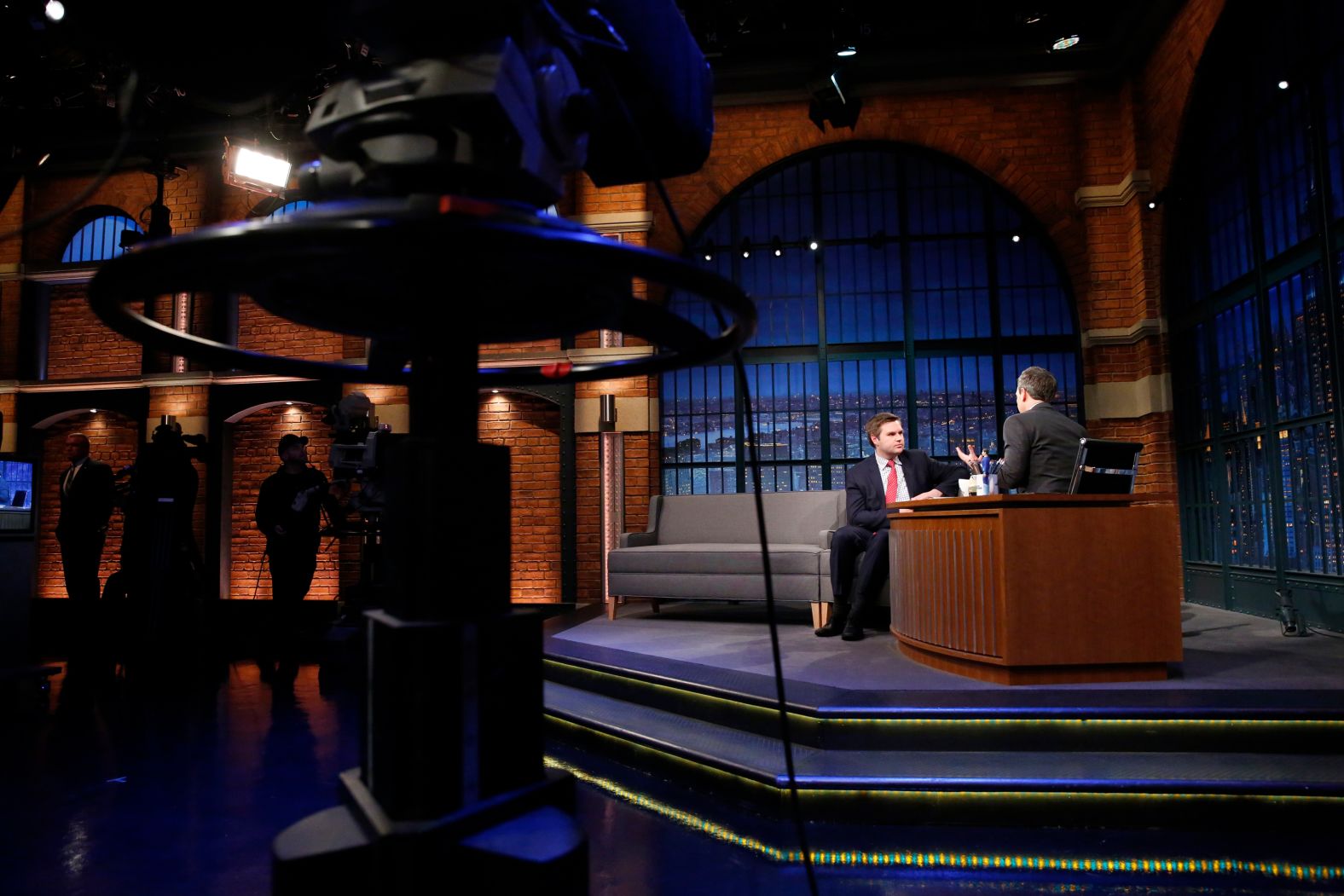 Vance appears on “Late Night with Seth Meyers” in March 2017.