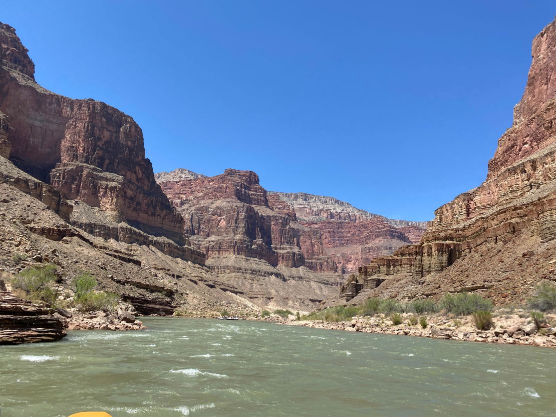 The walls of the Grand Canyon seen from the level of the river, although dramatic, are not as high as those of the great lunar canyons.