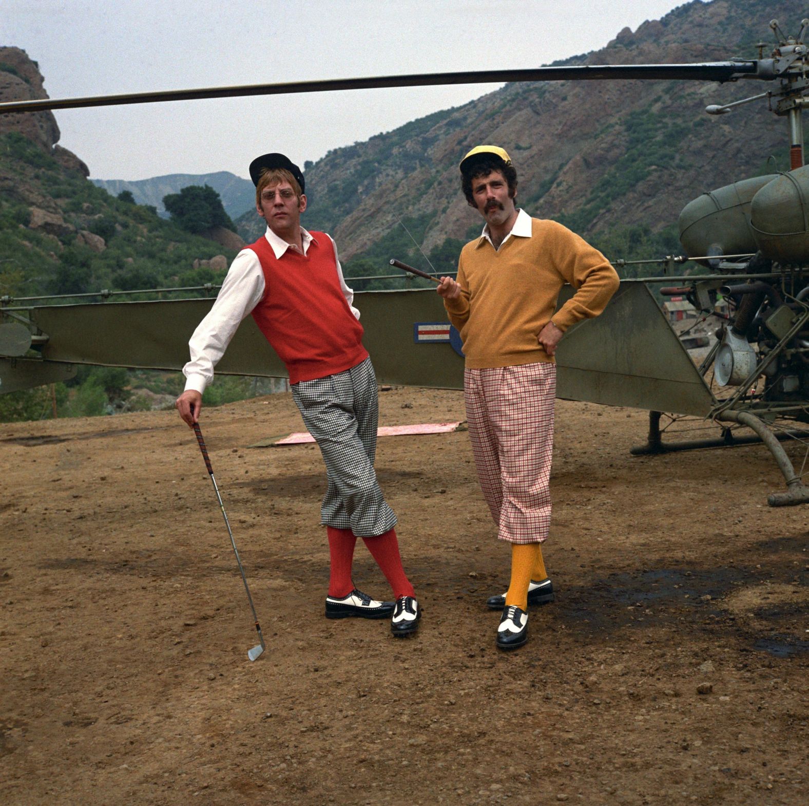 Sutherland, left, and Elliott Gould appear in the movie version of “M*A*S*H” in 1970.