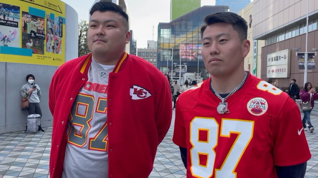 Roke Hiro (left) say they are originally NFL fans and became Swifties after Kelce and Swift began dating.
