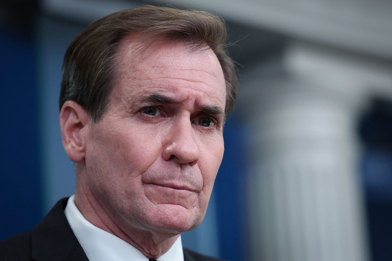 National Security Council coordinator for strategic communications John Kirby answers questions during the daily briefing at the White House on August 4.