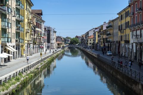 A view of a canal in the Navigli area in Milan, Italy, on May 4. 