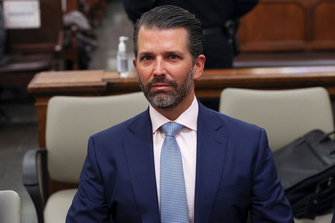 Former President Donald Trump's son and co-defendant, Donald Trump Jr. attends the Trump Organization civil fraud trial, in New York State Supreme Court in the Manhattan borough of New York City, on November 2.