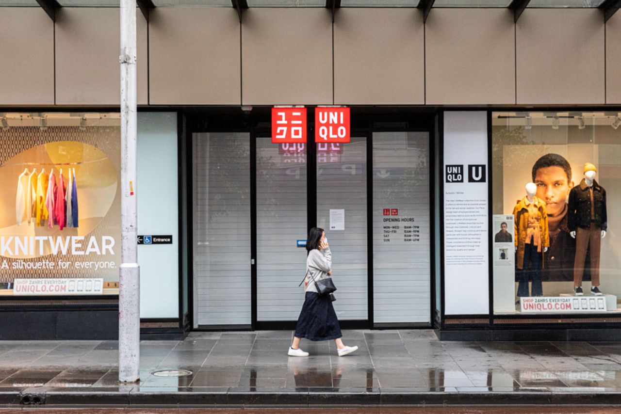 A Uniqlo store temporarily closed in Melbourne this week in response to the coronavirus outbreak.