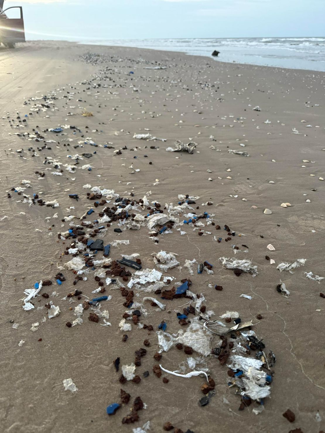 Trash and blue adhesive washed up on Bagdad Beach last month after a SpaceX launch went awry, Ibarra said.