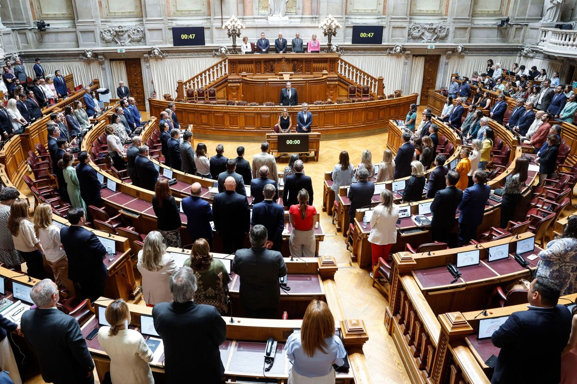 Members of Portugal's Parliament pay tribute to Jota and Silva on Friday.