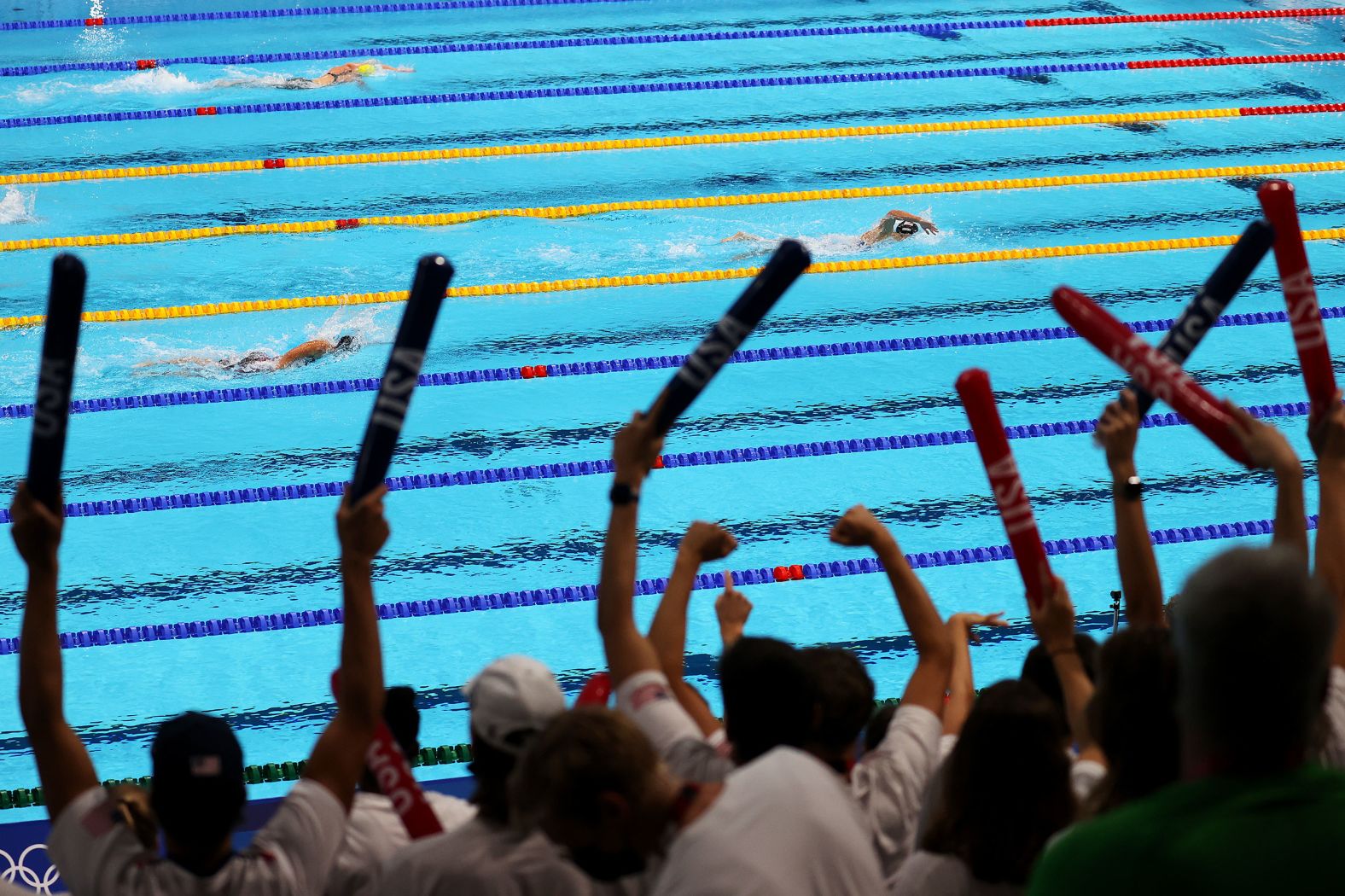 <strong>Katie Ledecky (United States):</strong> Ledecky, seen here on the right, dominated at the 2016 Olympics, winning five gold medals and setting two world records — one in the 400-meter freestyle and one in the 800-meter freestyle. She was the first swimmer since 1968 to win the 200-, 400- and 800-meter freestyles at the same Olympics. At the Tokyo Games, she won four more medals, including golds in the 800- and 1,500-meter freestyle. <a href="https://www.cnn.com/2024/06/16/sport/katie-ledecky-qualifies-paris-olympics-spt-intl/index.html">This will be her fourth Olympics</a>.