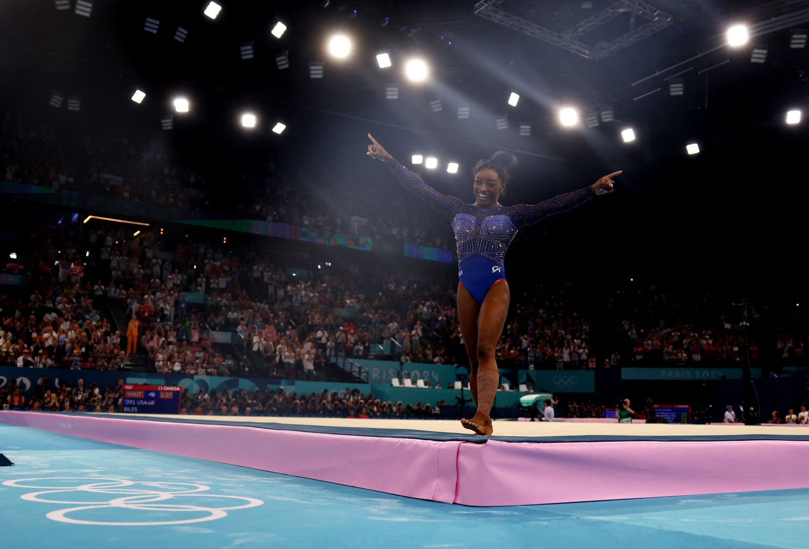 Biles ended the competition with a dazzling performance on the floor. She came in with a slim lead over Andrade, but when she was finished it was clear that she would be champion.