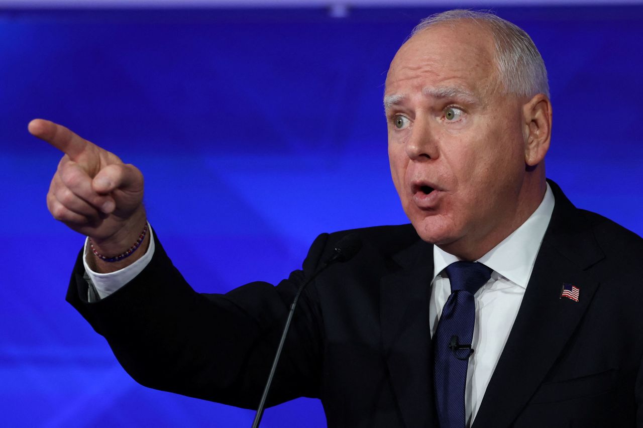 Gov. Tim Walz speaks during the debate on Tuesday.