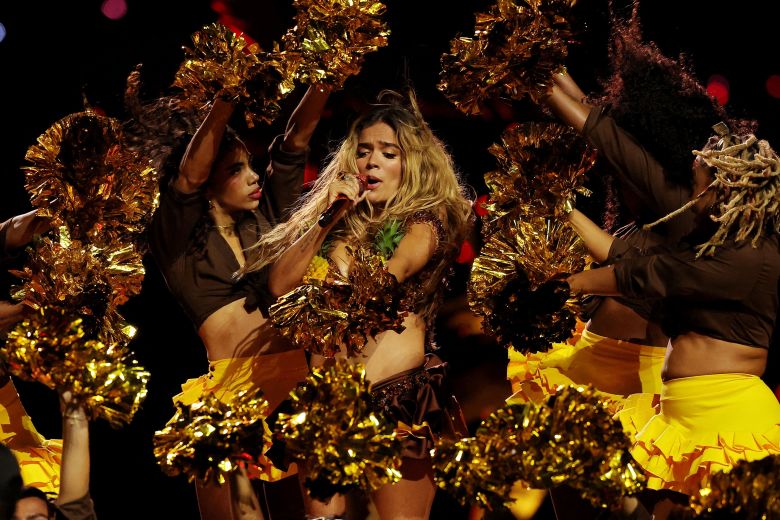 Karol G performed at halftime during the game in Brazil.