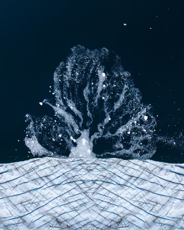 Talor Stone’s image of glacial calving in Northeast Greenland National Park won second place in the singles completion.