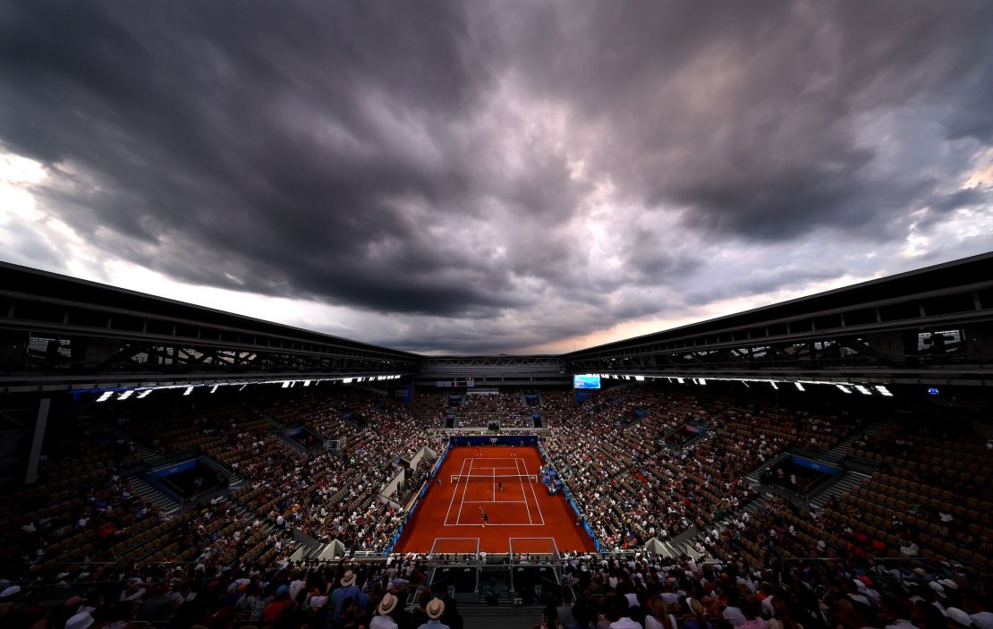 Storm clouds gathered at the end of Murray's final professional tennis match in Paris.