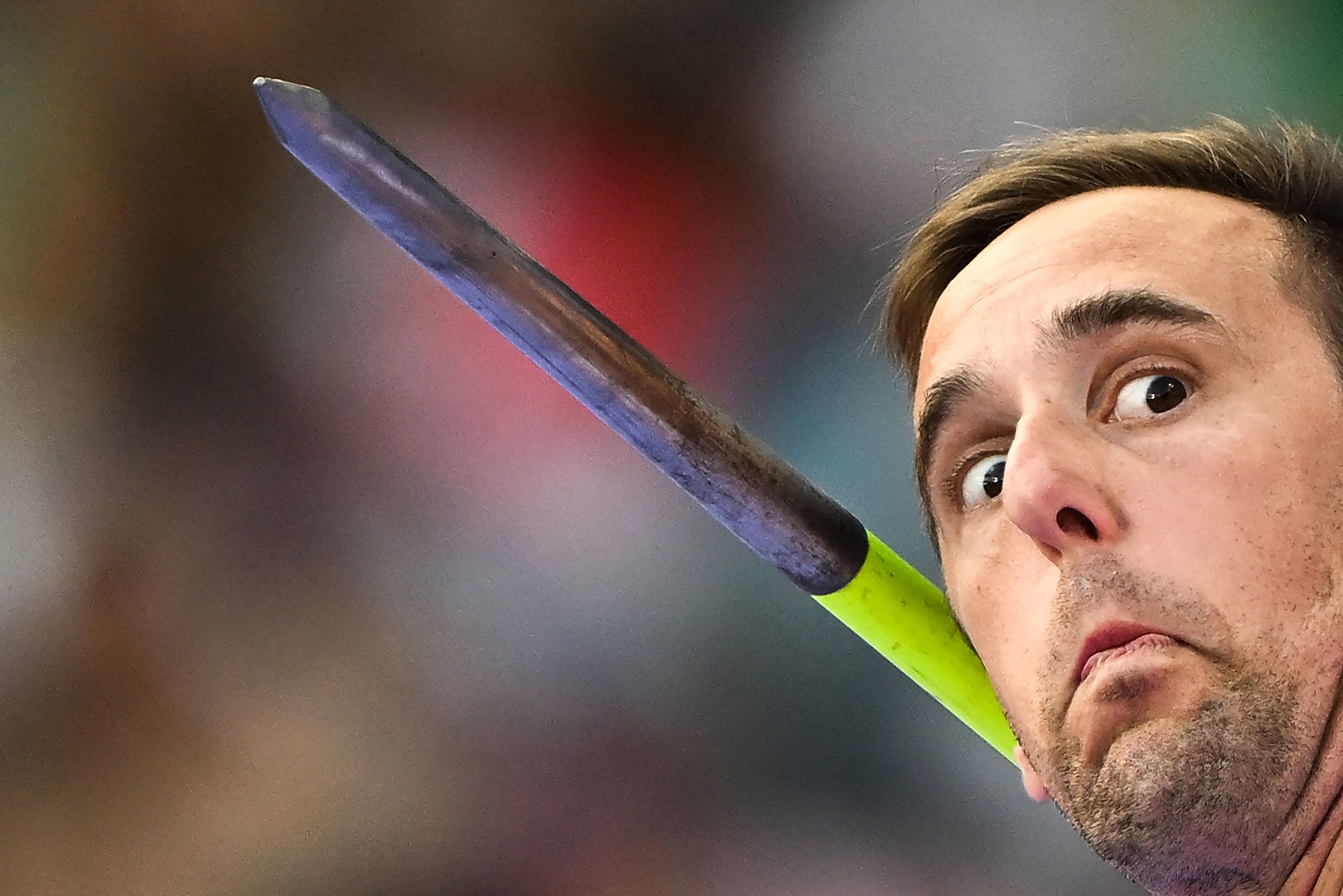 Belgium's Timothy Herman throws the javelin during qualifying on August 6.