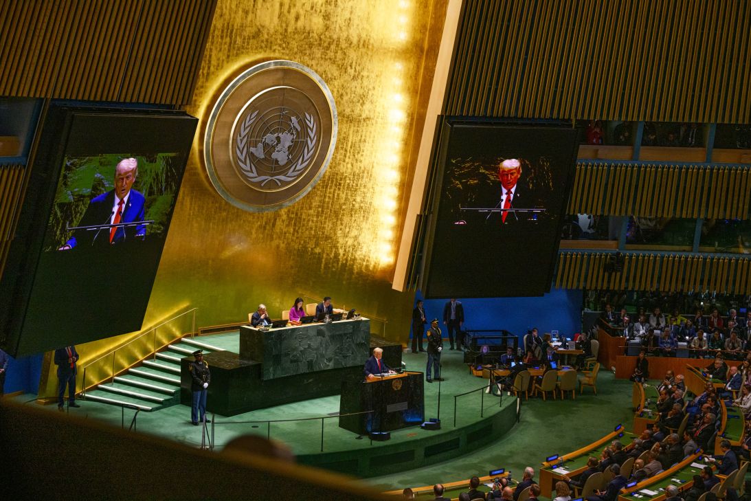 Trump speaks at the UN’s General Assembly on Tuesday.