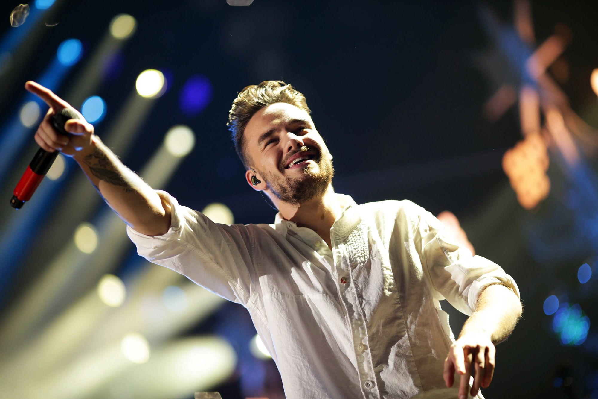 Payne performs with One Direction during one of their last concerts together in Los Angeles in 2015.