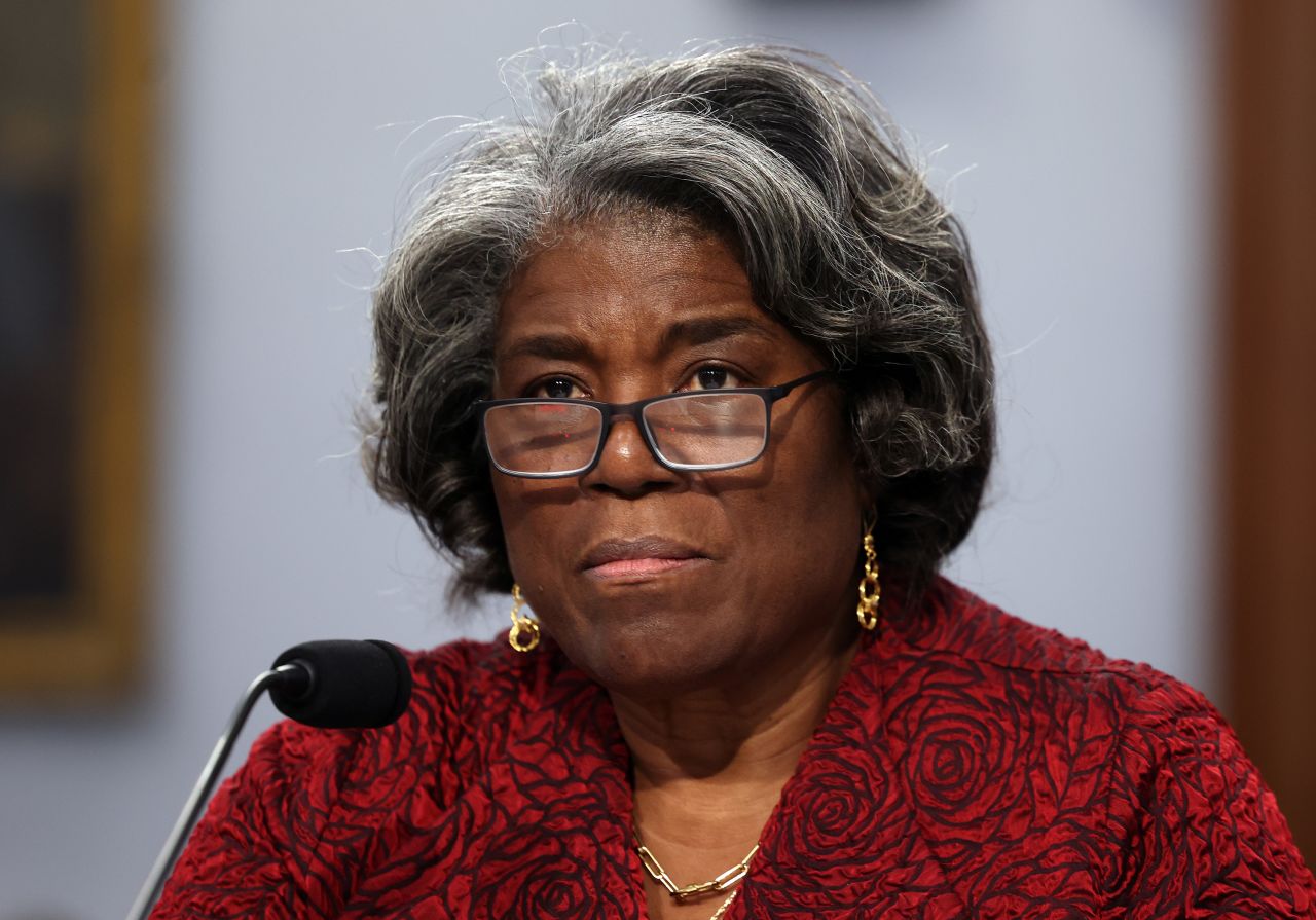 Linda Thomas-Greenfield at the Rayburn House Office Building in Washington, DC on March 1.
