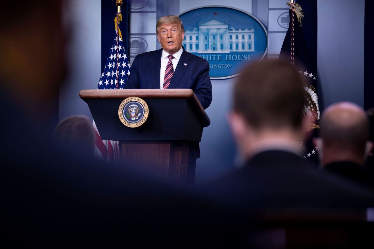 President Donald Trump speaks at the White House on November 5.