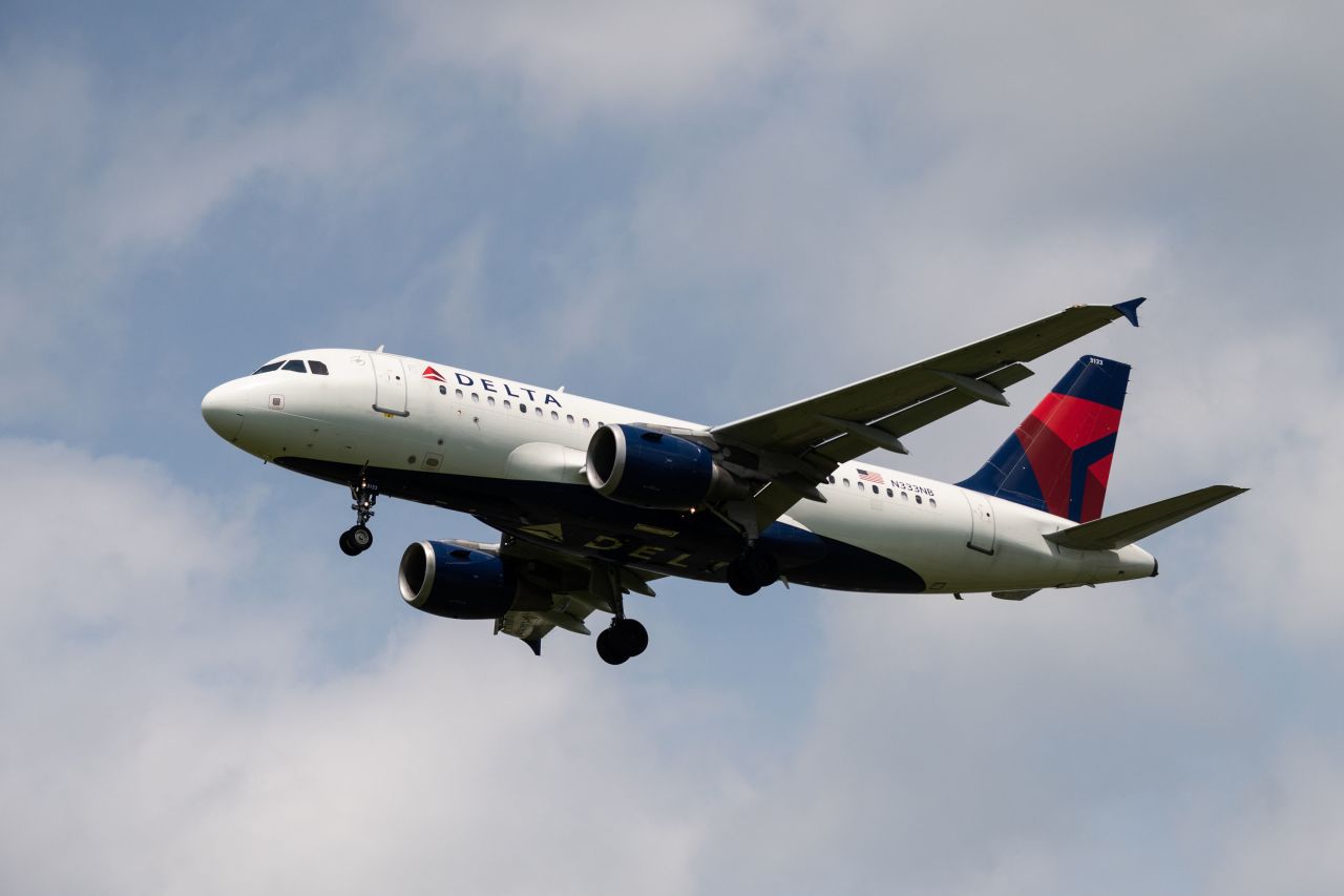 A Delta Airlines plane lands at Ronald Reagan Washington National Airport on June 5.