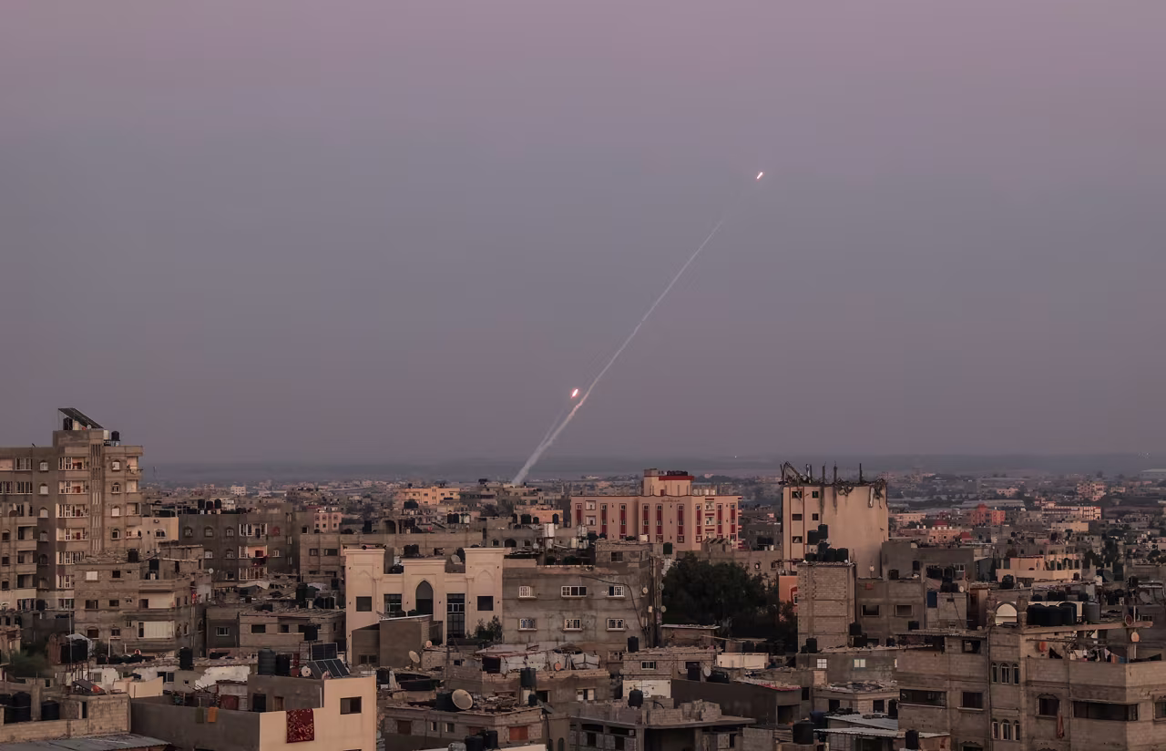 Rockets are fired from Gaza toward Israel on November 5. 
