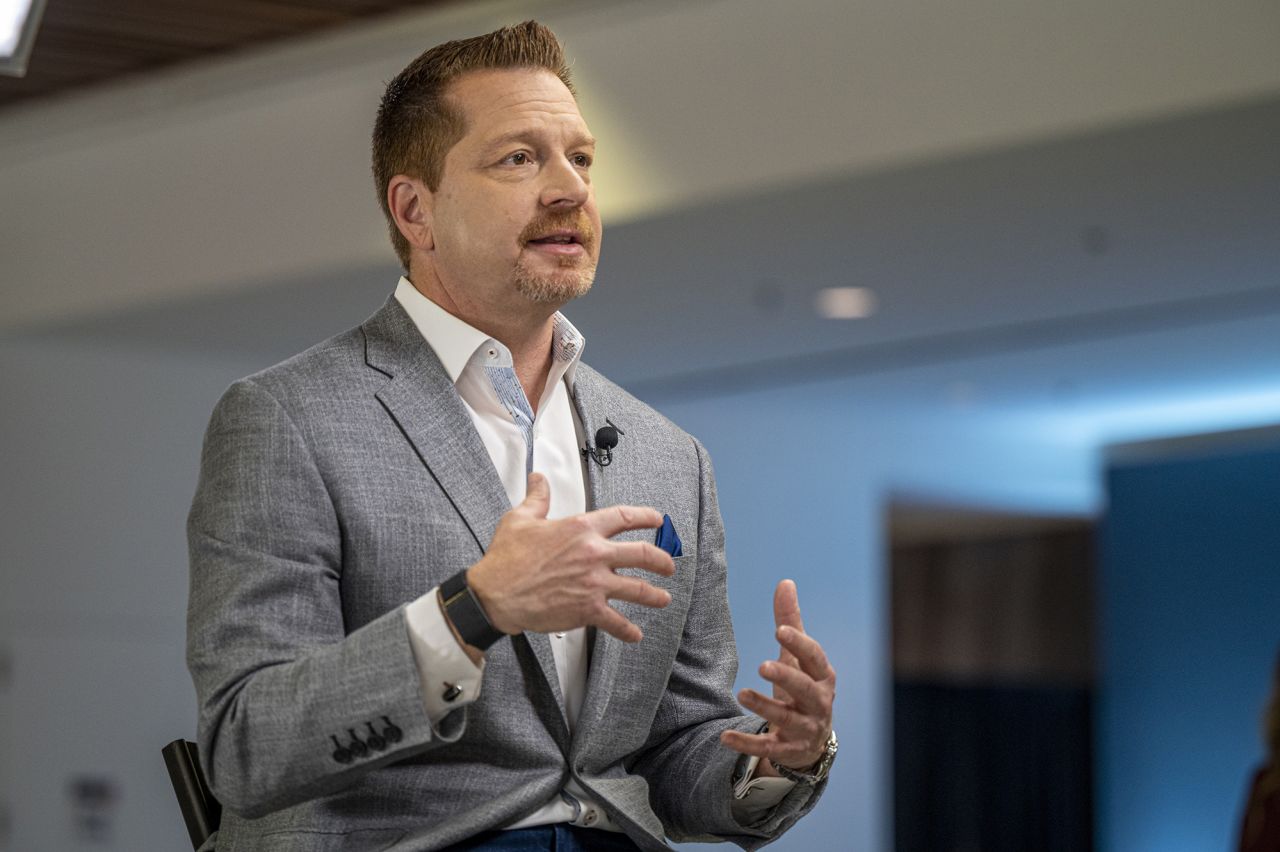 George Kurtz, co-founder and chief executive officer of Crowdstrike Holdings Inc., is interviewed at the RSA Conference in San Francisco, California, US, on April 26, 2023.