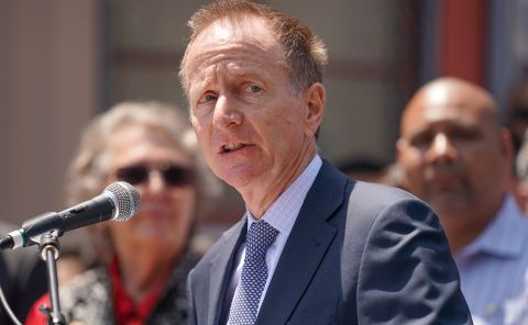 LAUSD Superintendent Austin Beutner speaks during a press conference at Western Avenue Elementary School in Los Angeles on June 5, 2019. 