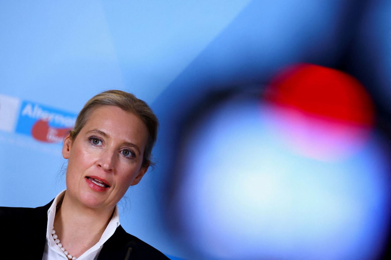 Co-leader of the Alternative for Germany party (AfD) Alice Weidel speaks to the media in Berlin, Germany, on January 31.