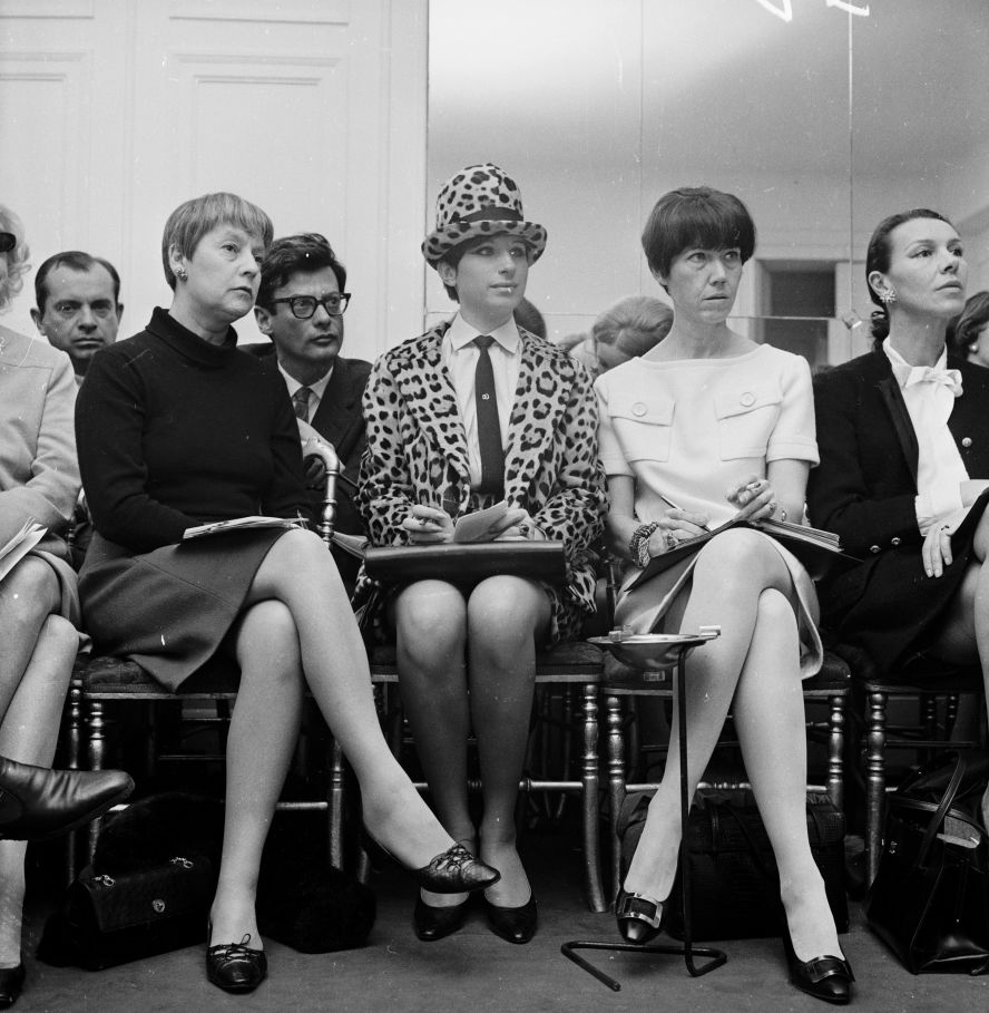 Streisand attends a Chanel fashion show in Paris in 1966.