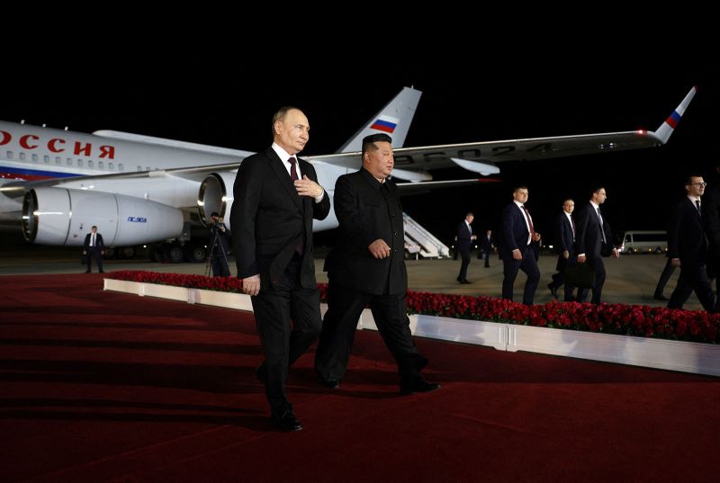 Russia’s Putin arrives in North Korea for rare trip as anti-West alignment deepens