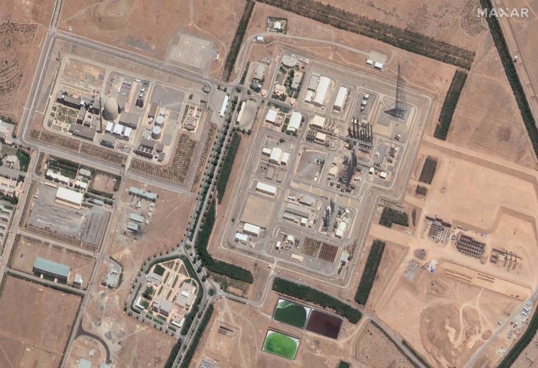 A satellite image taken on 14 June shows no visible damage to Iran's Arak Nuclear Complex.