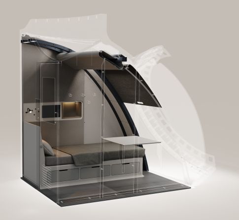 An artists' impression of one of the bedrooms in a typical configuration of DEEP's Sentinel system. Wolpert says the habitat will feature touches like soundproof bunks, allowing occupants to be well rested for maximum productivity.