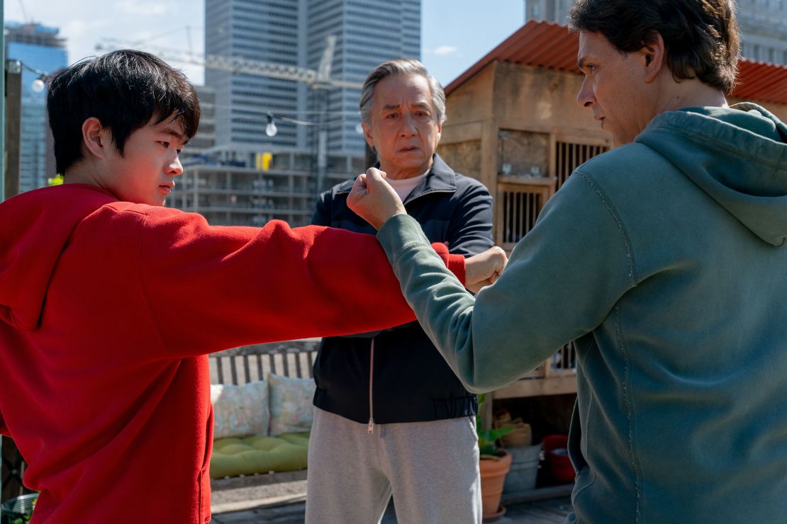 Ben Wang, Jackie Chan and Ralph Macchio in 'Karate Kid: Legends.'