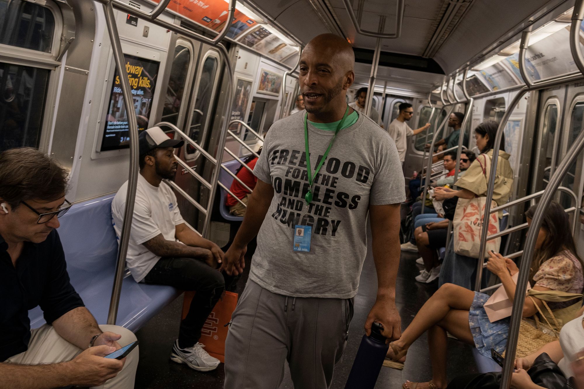 Henry Thomas rides the New York City subway.