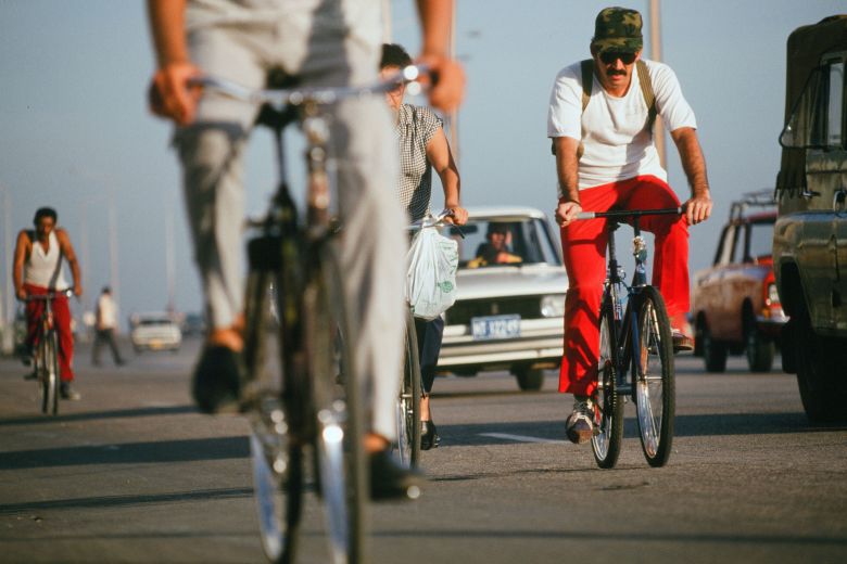 Cyclists in Havana in August 1994.