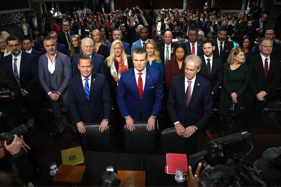 Democrats grapple with their message in Trump 2.0 9 Pete Hegseth arrives for his Senate military confirmation hearing at the Capitol on January 14, 2025 in Washington, DC.