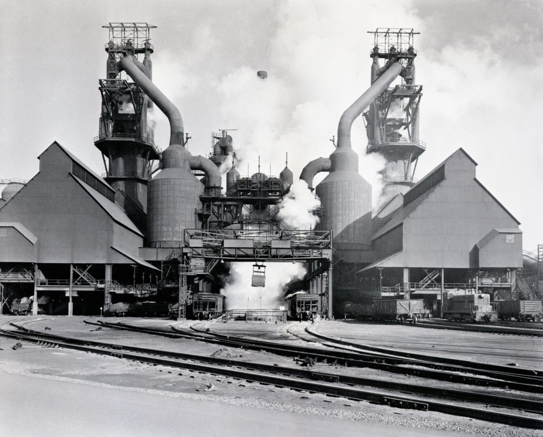 This file photo of the since closed South Chicago Works of US Steel is from when the company was near the height of its economic might in 1956.