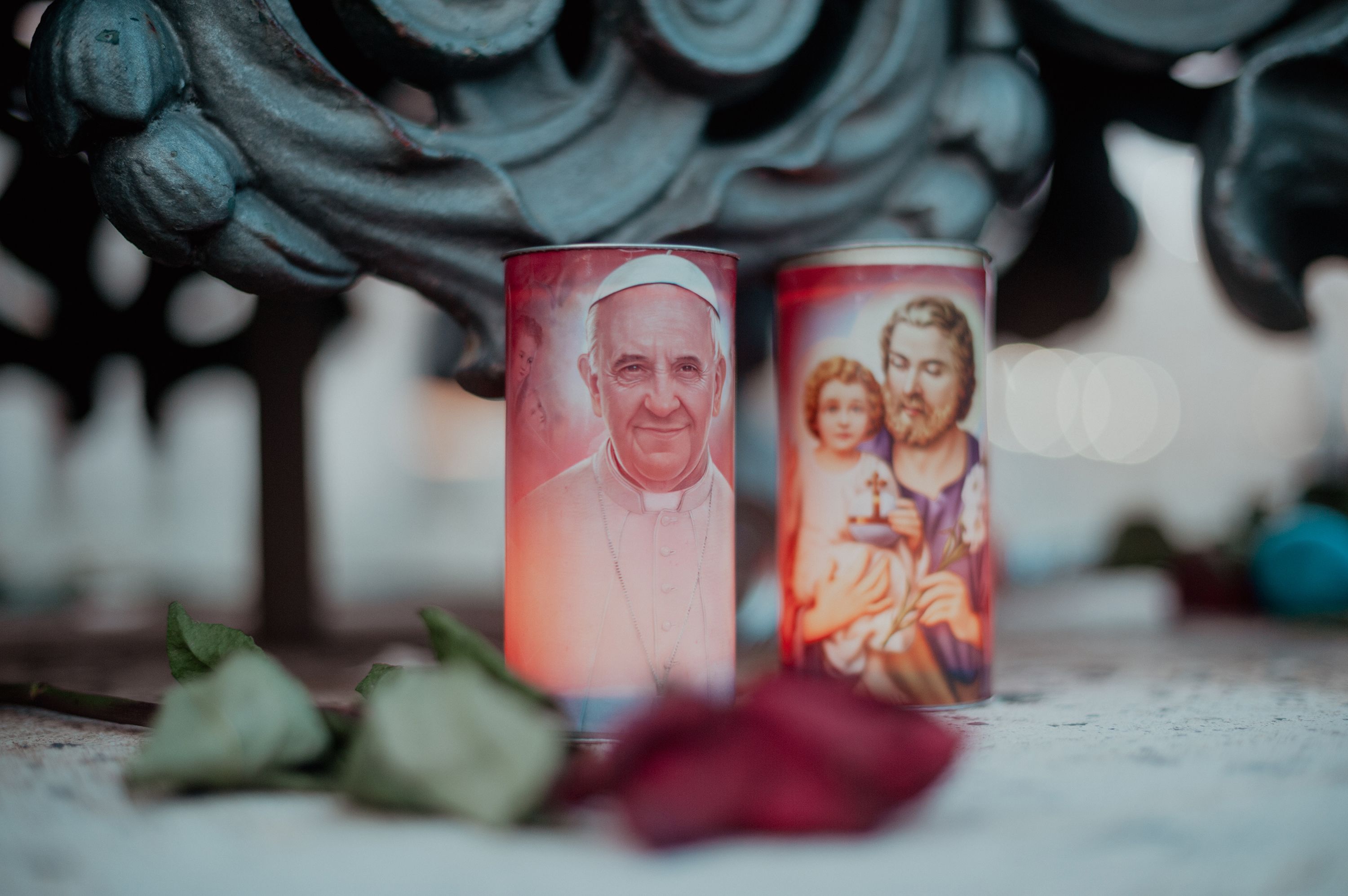 A tribute is left for the pope at St. Peter's Square.