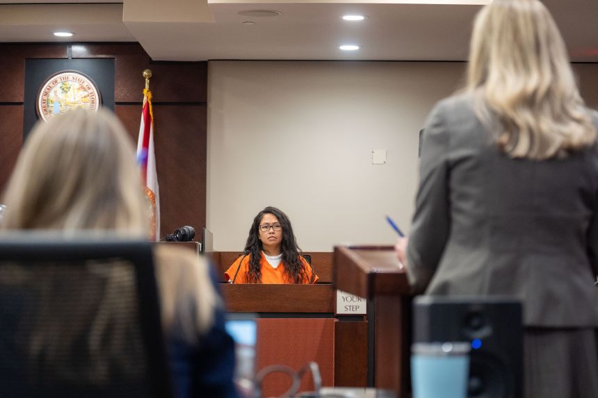 Katherine Magbanua, who has been convicted for the murder of Dan Markel and is serving a life sentence, testifies in the trial of Donna Adelson on August 26.