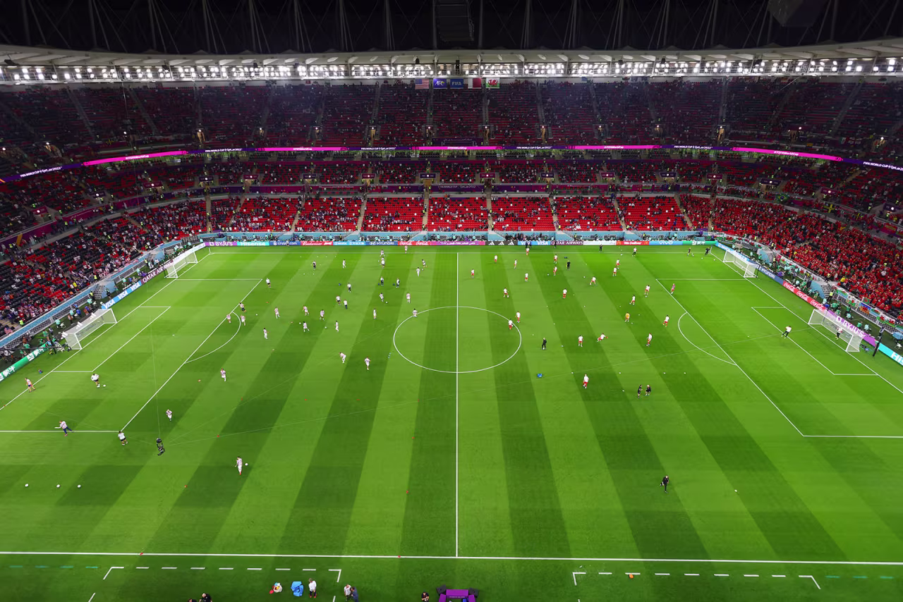 The inside of the stadium is seen ahead of the match between the United States and Wales on November 21.