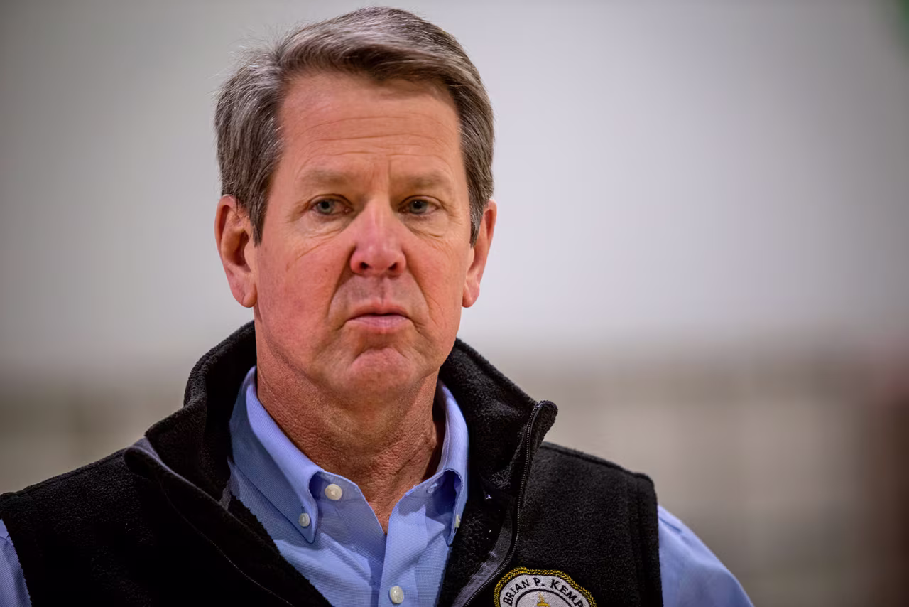 Georgia Gov. Brian Kemp pictured on April 16, in Atlanta. 