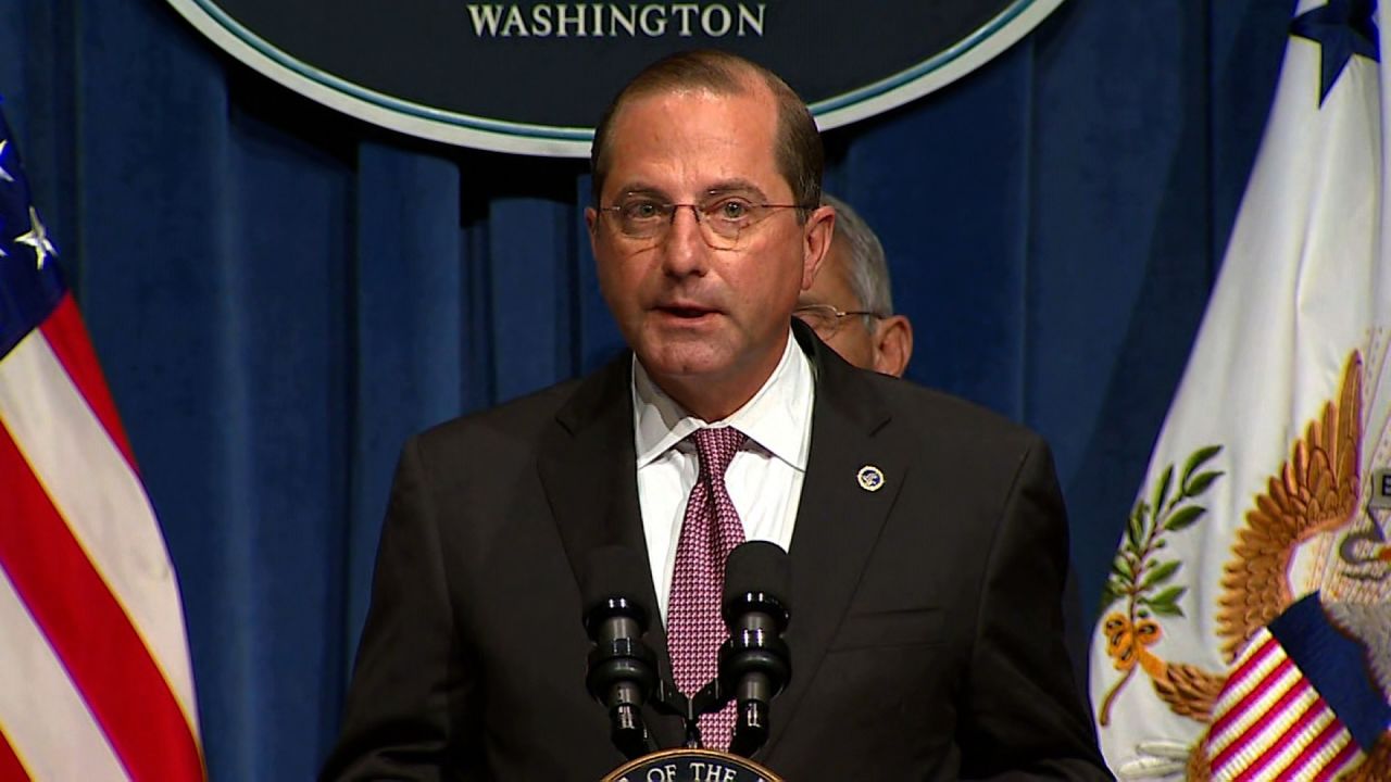 Health and Human Services Secretary Alex Azar speaks at the coronavirus task force meeting in Washington, DC on June 26.