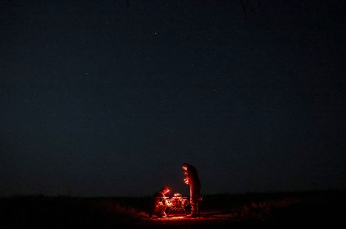 Ukrainian service members prepare a combat drone near the eastern city of Kupiansk on Friday, June 6. The city is on the front lines of Ukraine’s fight with Russia, which invaded Ukraine in 2022.
