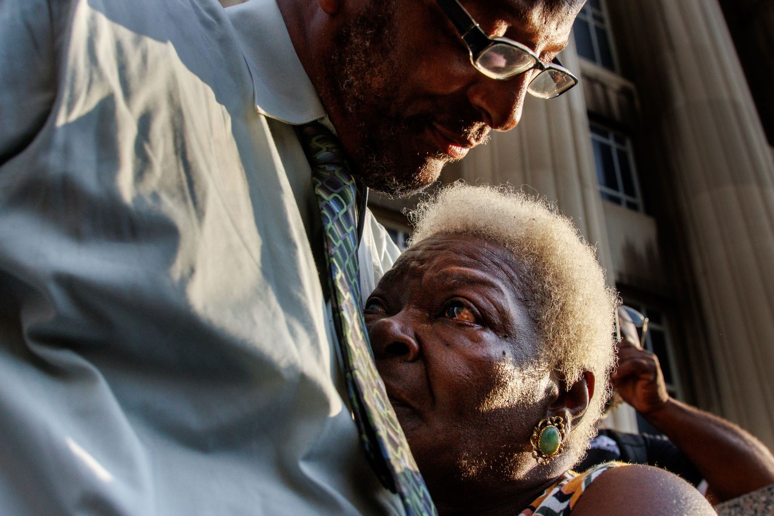 Christopher Dunn embraces his mother, Martha, outside a St. Louis courthouse after he was released from prison on Wednesday, July 31. <a href="index.php?page=&url=https%3A%2F%2Fwww.cnn.com%2F2024%2F07%2F30%2Fus%2Fchristopher-dunn-released-missouri-prison%2Findex.html">His murder conviction was overturned</a> after 34 years behind bars.
