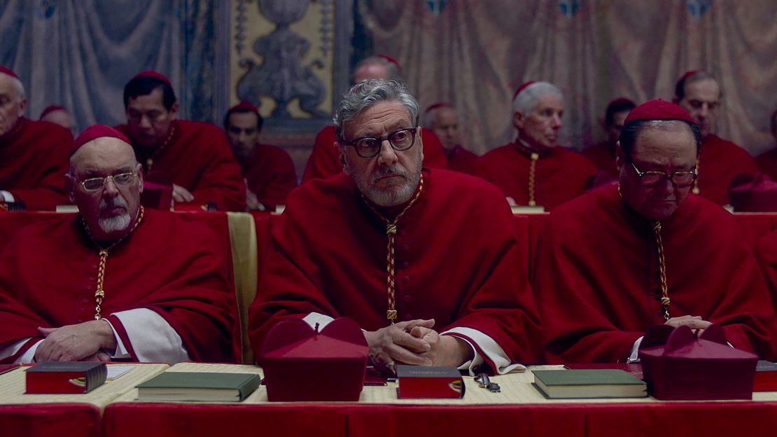 Sergio Castellitto as Cardinal Tedesco in "Conclave."