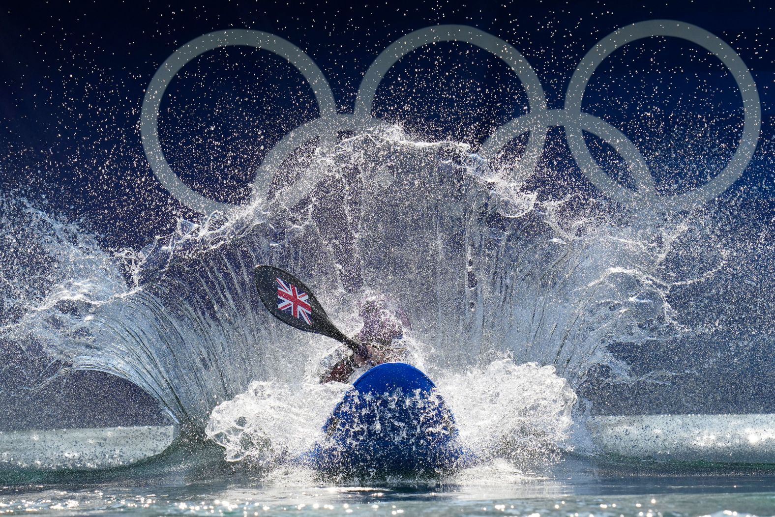 British canoeist Kimberley Woods competes on August 2.