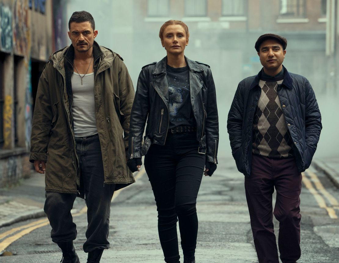 Orlando Bloom, Bryce Dallas Howard and Nick Mohammed in