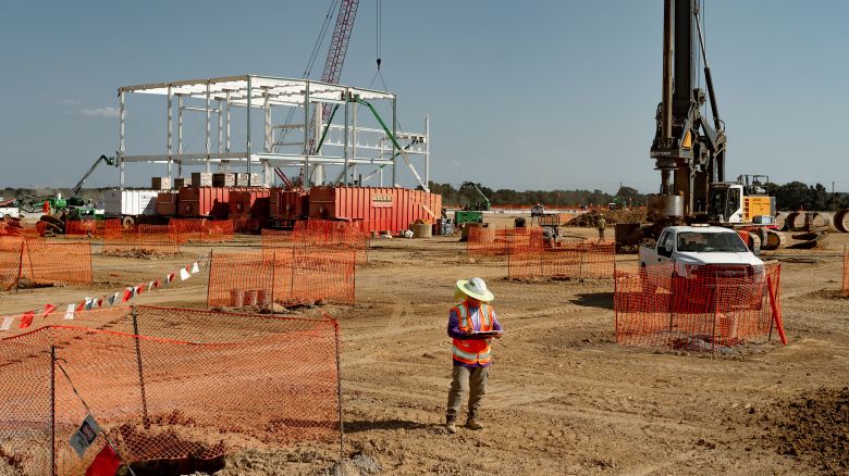 The Ford Motor Co. and SK Innovation Co. electric vehicle and battery manufacturing complex under construction near Stanton, Tennessee, US, on Tuesday, Sept. 20, 2022. The Ford Motor Co. and SK Innovation Co. $5.6 billion manufacturing complex, known as BlueOval City, is due to begin building electric F-Series pickup trucks and the batteries that power them in three years. Photographer: Houston Cofield/Bloomberg via Getty Images