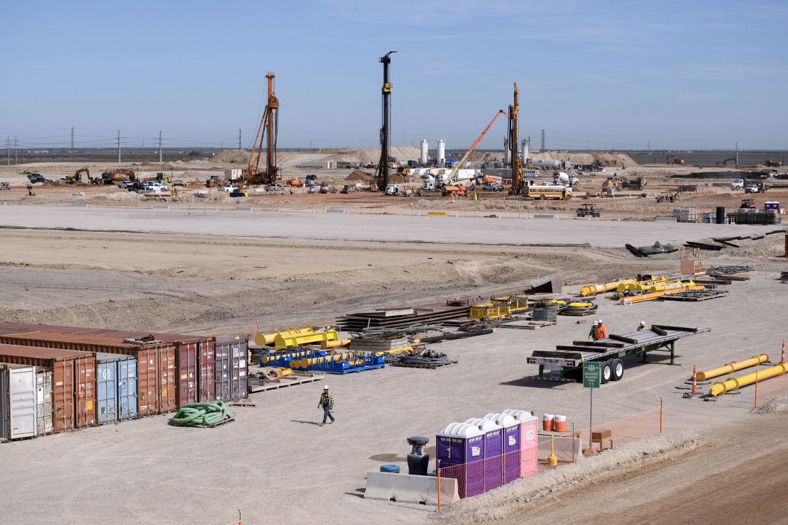 The Cheniere Liquefaction facility Stage 3 project under construction in Corpus Christi, Texas, on December 4, 2023.