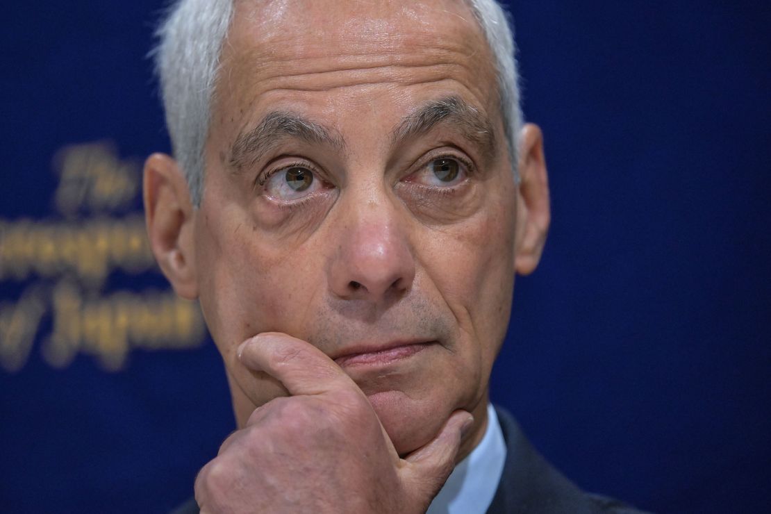 Then-Ambassador to Japan Rahm Emanuel attends a press conference at the Foreign Correspondents' Club of Japan in Tokyo on January 10, 2025.