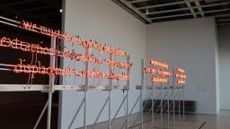 In Demian DinéYazhi´'s neon poetry, flickering letters spelled the hidden plea “Free Palestine.” The final component to the Diné artist's installation was unknown to the Whitney Biennial’s curators.