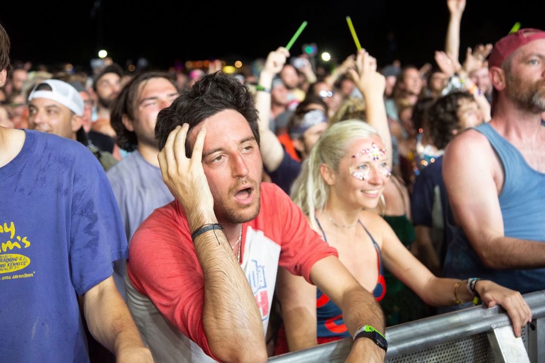 The crowd watches Phish perform at Bonnaroo in 2019.
